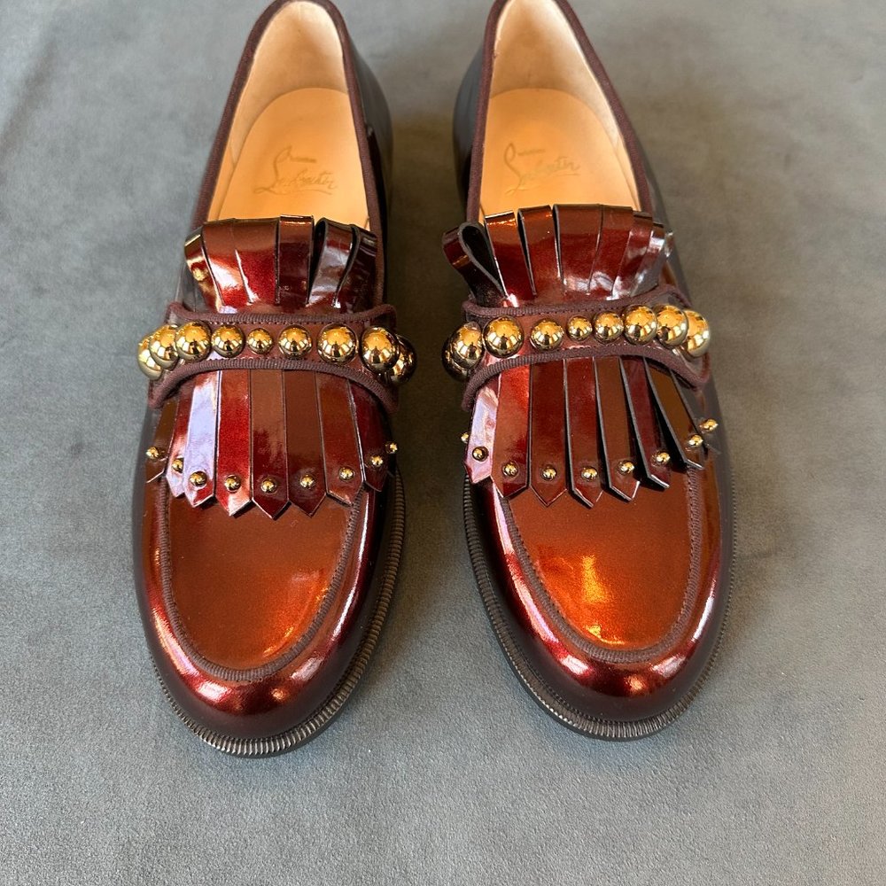 Christian Louboutin loafers Never Worn Bordeaux Red Size 39/ 9 US